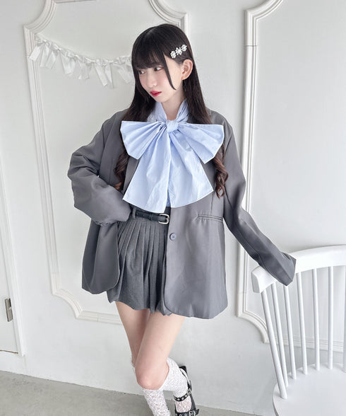 ボリュームリボンボウタイブラウス | LO2253017 | ライトブルー