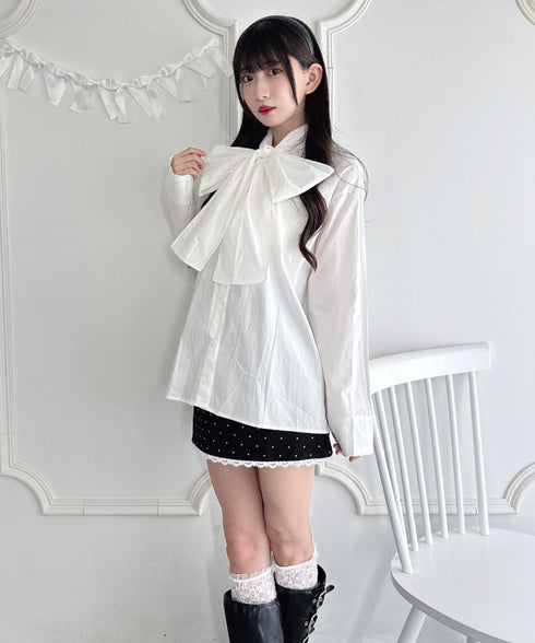 ボリュームリボンボウタイブラウス | LO2253017 | ホワイト