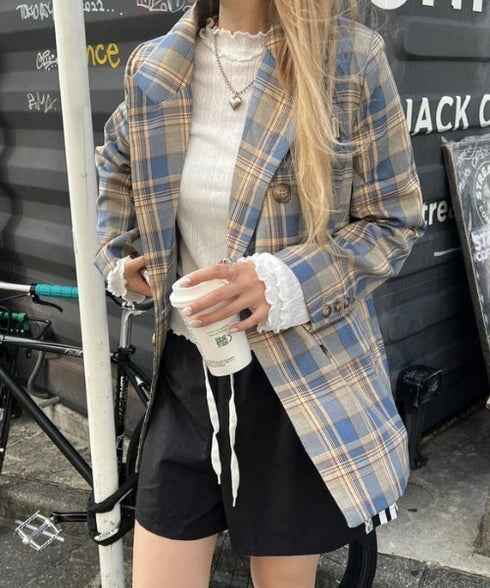 チェックテーラードジャケット | SL2253021 | ブルー