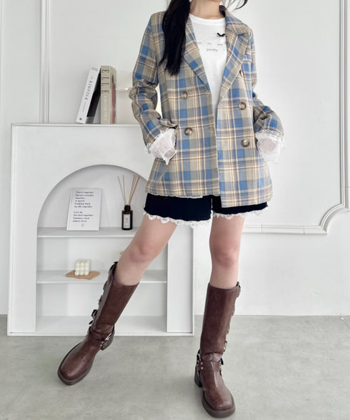 チェックテーラードジャケット | SL2253021 | ブルー