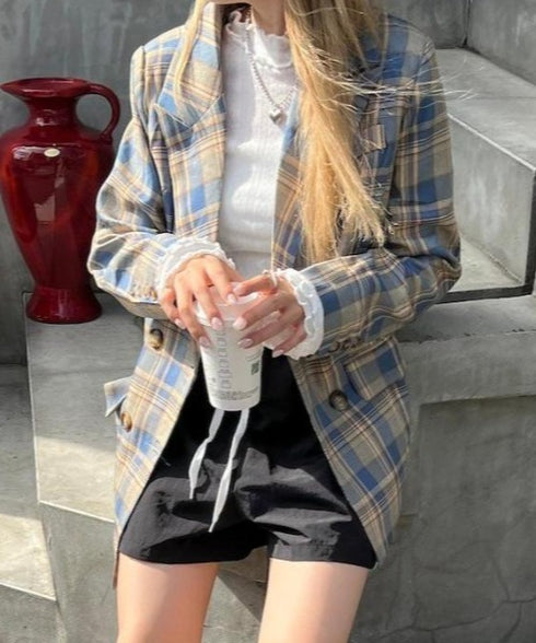 チェックテーラードジャケット | SL2253021 | ブルー