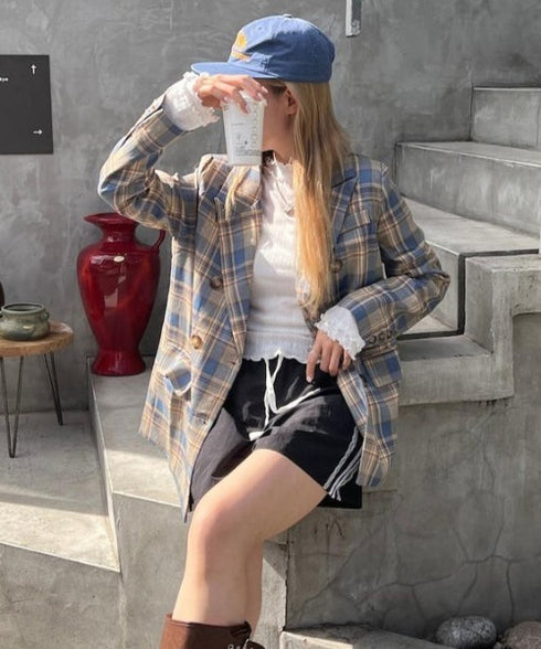 チェックテーラードジャケット | SL2253021 | ブルー