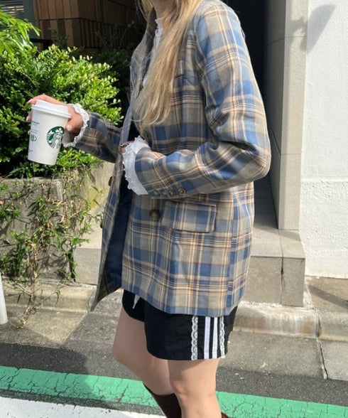 チェックテーラードジャケット | SL2253021 | ブルー