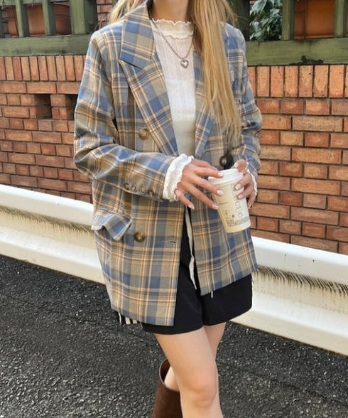 チェックテーラードジャケット | SL2253021 | ブルー