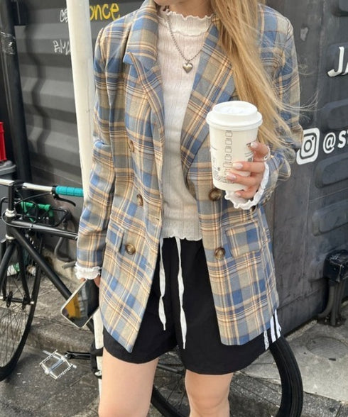 チェックテーラードジャケット | SL2253021 | ブルー