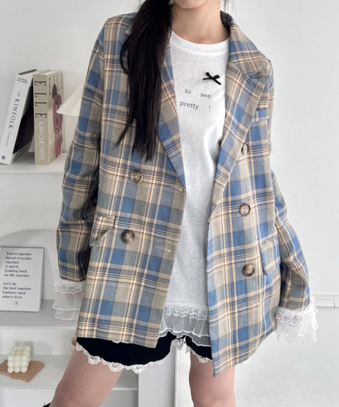 チェックテーラードジャケット | SL2253021 | ブルー