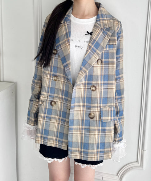チェックテーラードジャケット | SL2253021 | ブルー