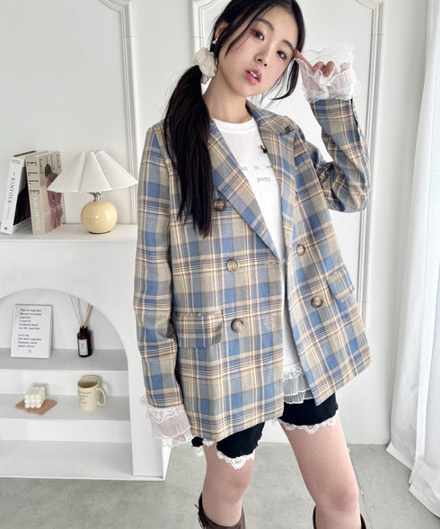 チェックテーラードジャケット | SL2253021 | ブルー