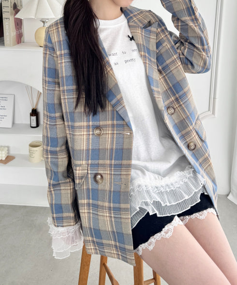 チェックテーラードジャケット | SL2253021 | ブルー