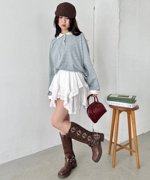 バイカラーラガーシャツトップス | SL2253022 | ライトブルー