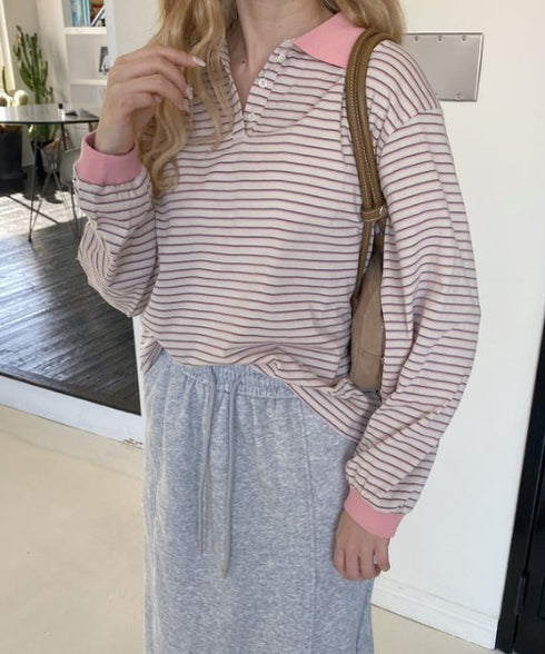 バイカラーラガーシャツトップス | SL2253022 | ピンク