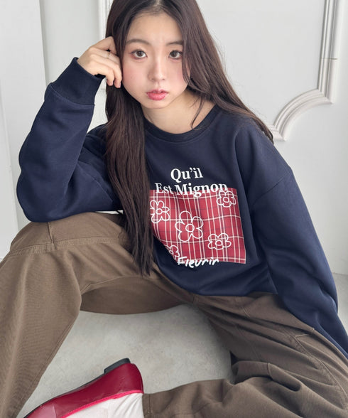 チェックロゴプルオーバー | SL2256067 | ネイビー