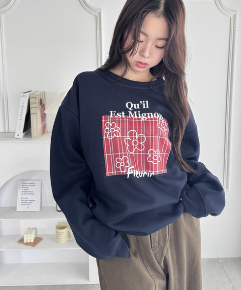 チェックロゴプルオーバー | SL2256067 | ネイビー