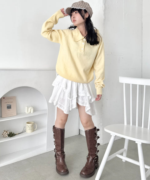 レース付きチェックキャスケット | SL5256069 | ブラウン