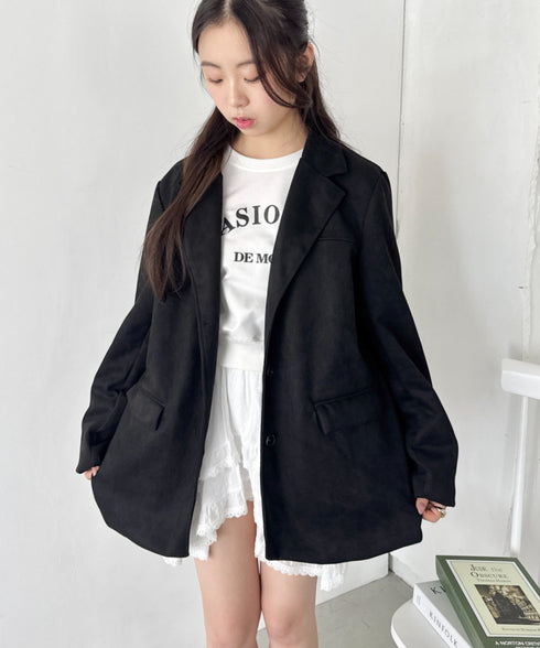 スウェードライクテーラードジャケット | SL2253024 | ブラック