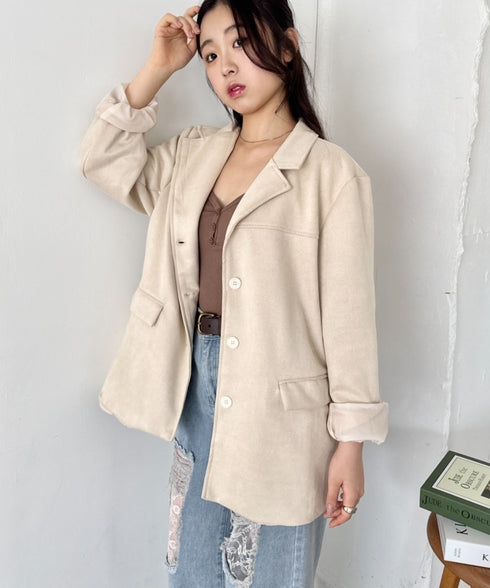 スウェードライクテーラードジャケット | SL2253024 | ベージュ