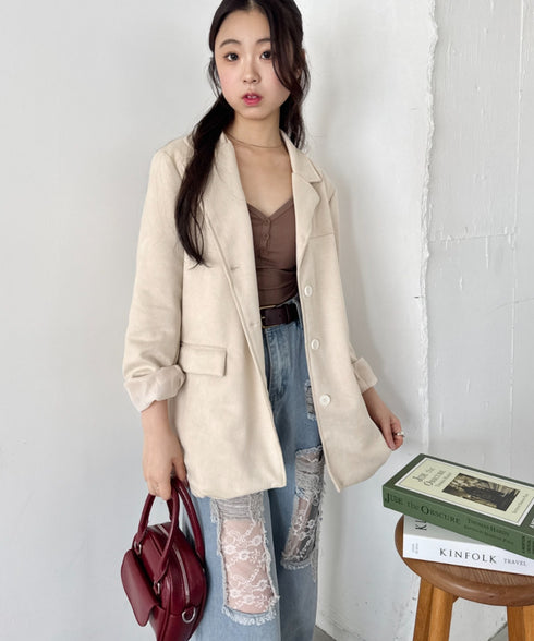 スウェードライクテーラードジャケット | SL2253024 | ベージュ