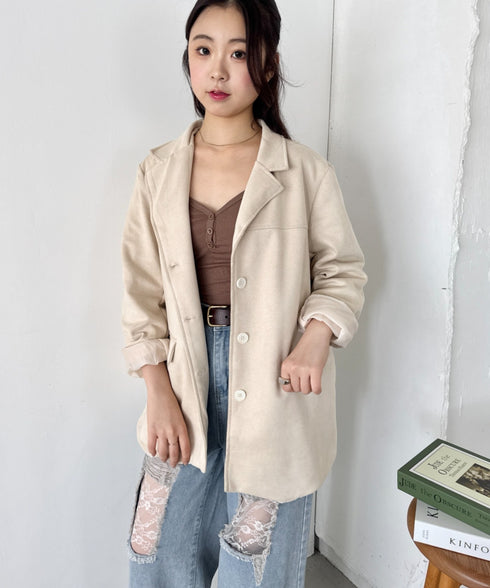 スウェードライクテーラードジャケット | SL2253024 | ベージュ