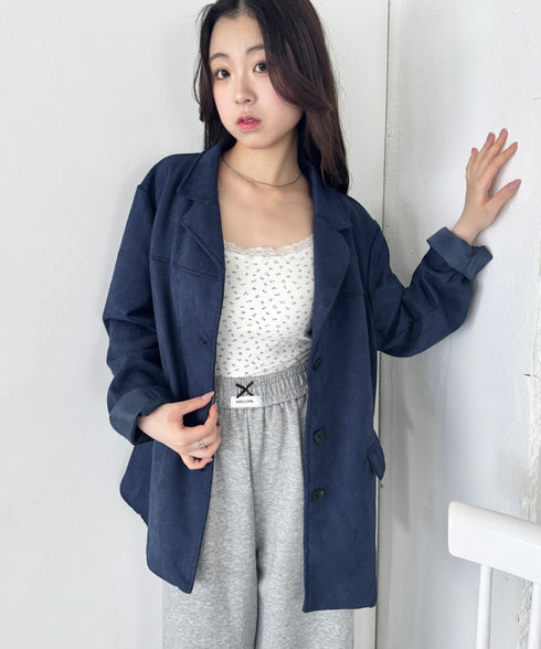 スウェードライクテーラードジャケット | SL2253024 | ネイビー