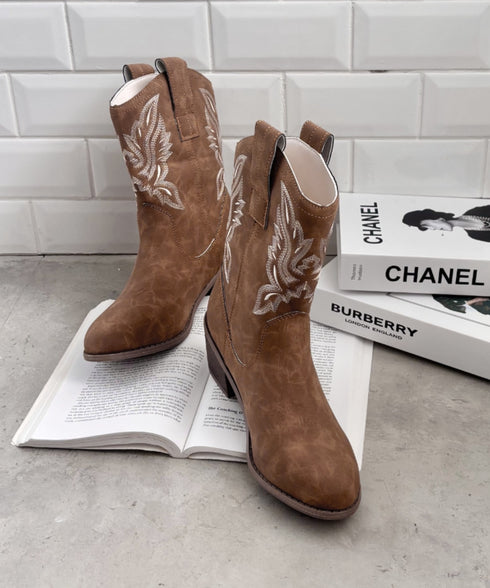 刺繍入りミドルウエスタンブーツ | SL3256073 | ブラウン