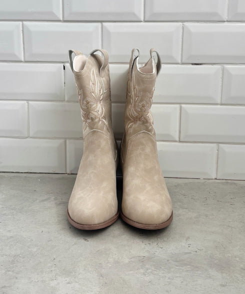 刺繍入りミドルウエスタンブーツ | SL3256073 | ベージュ