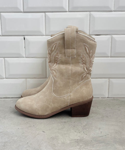 刺繍入りミドルウエスタンブーツ | SL3256073 | ベージュ
