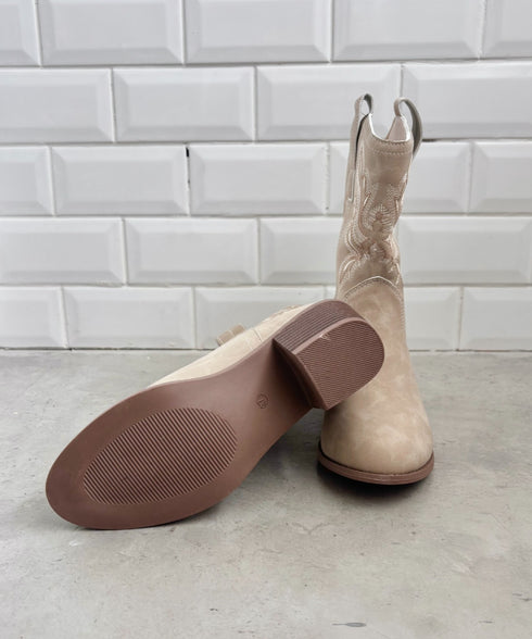 刺繍入りミドルウエスタンブーツ | SL3256073 | ベージュ