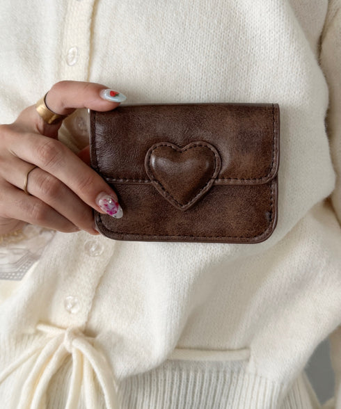 ヴィンテージライクハートカードケース | SL6256075 | ブラウン
