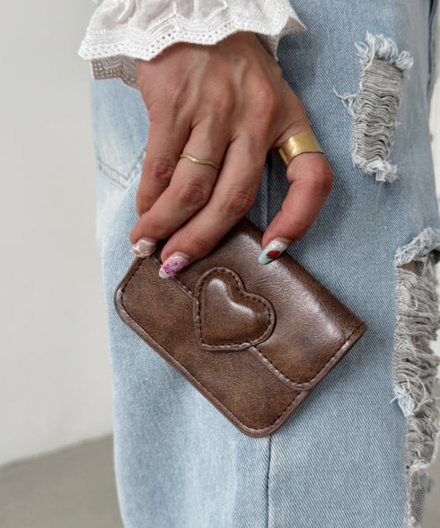 ヴィンテージライクハートカードケース | SL6256075 | ブラウン