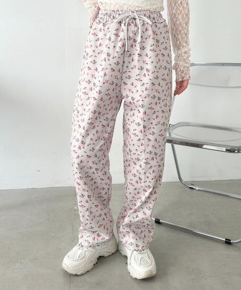 小花柄プリントスウェットパンツ | CL2256017 | ライトグレー