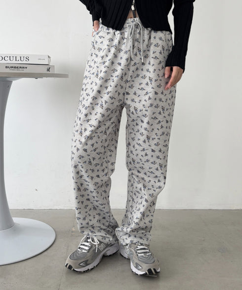 小花柄プリントスウェットパンツ | CL2256017 | グレー