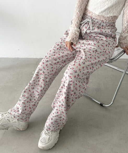 小花柄プリントスウェットパンツ | CL2256017 | ライトグレー