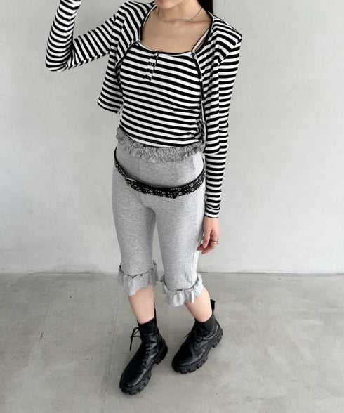 フリルデザインハーフレギンス | BA2253009 | グレー