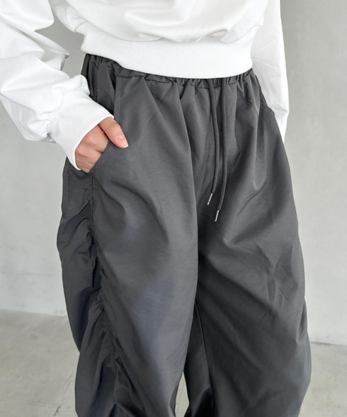 サイドギャザーナイロンカーゴパンツ | BA2253010 | グレー