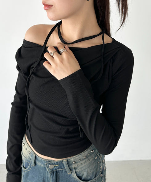 ドレープオフショル長袖トップス | BA2253011 | ブラック