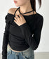 ドレープオフショル長袖トップス | BA2253011 | ブラック