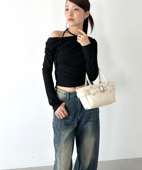 ドレープオフショル長袖トップス | BA2253011 | ブラック