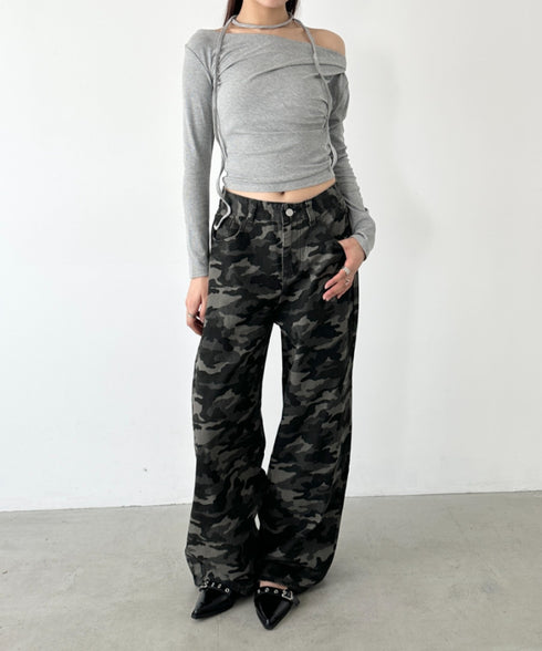 ドレープオフショル長袖トップス | BA2253011 | グレー