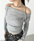 ドレープオフショル長袖トップス | BA2253011 | グレー
