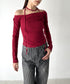 ドレープオフショル長袖トップス | BA2253011 | レッド