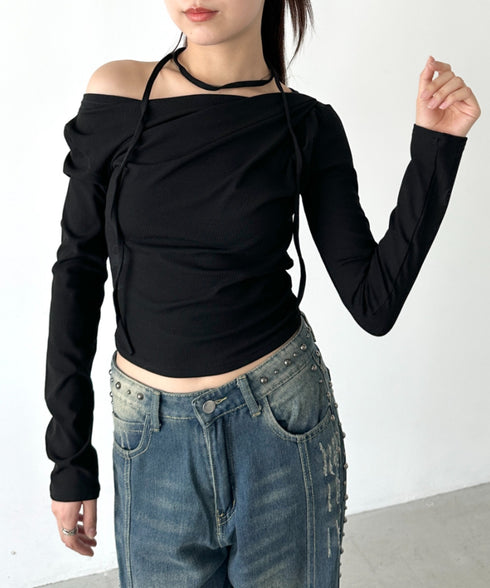 ドレープオフショル長袖トップス | BA2253011 | ブラック