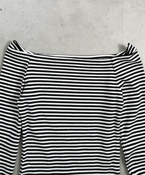 オフショルボーダーコンパクトトップス | BA2253012 | ブラック