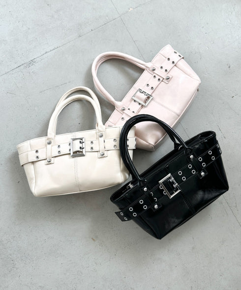 ベルトデザイン2wayハンドバッグ | BA1256012 | ブラック