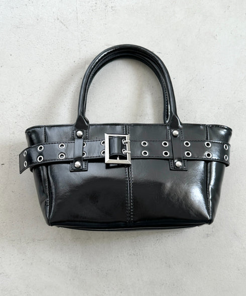 ベルトデザイン2wayハンドバッグ | BA1256012 | ブラック