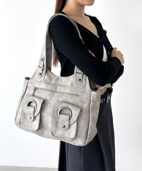 ダブルポケット2wayPUショルダーバッグ | BA1256013 | グレー
