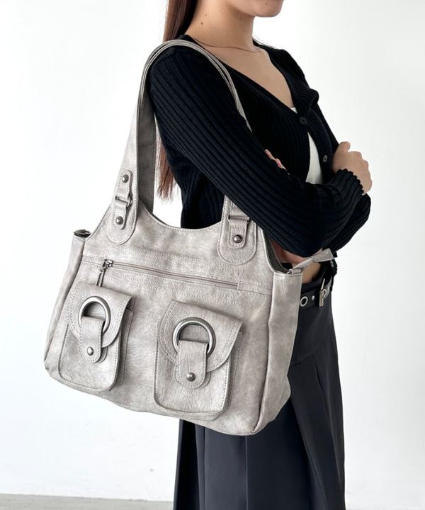 ダブルポケット2wayPUショルダーバッグ | BA1256013 | グレー