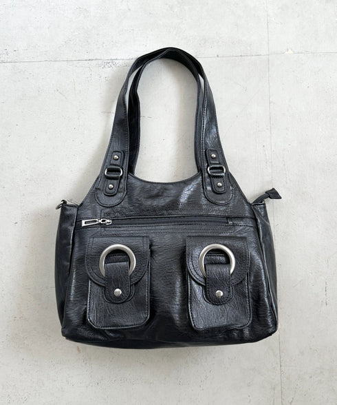 ダブルポケット2wayPUショルダーバッグ | BA1256013 | ブラック