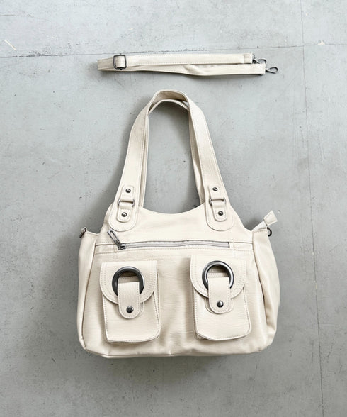 ダブルポケット2wayPUショルダーバッグ | BA1256013 | アイボリー