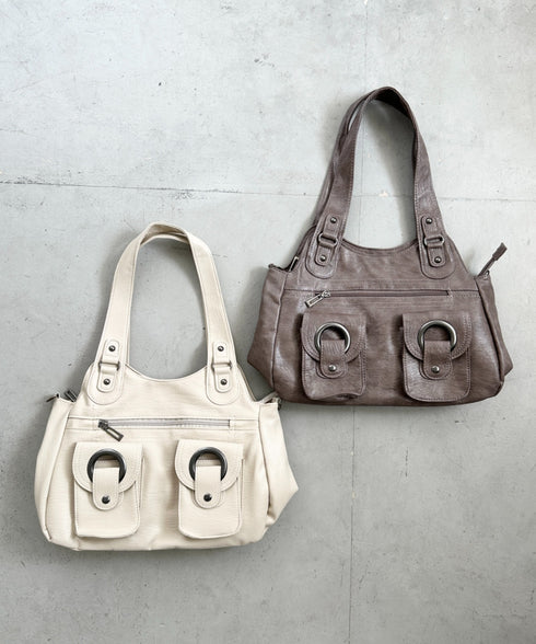 ダブルポケット2wayPUショルダーバッグ | BA1256013 | モカ