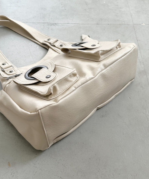 ダブルポケット2wayPUショルダーバッグ | BA1256013 | アイボリー